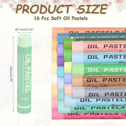 MECCANIXITY Soft Oil Pastels, Oil Pastel Crayons Vibrant Color Blendable Art Supplies for Painting Drawing Blending Painting Artists Beginners Professional(Light Green, Pack of 16) - color: Light Green