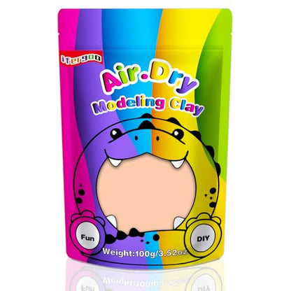 ifergoo 100g Skin Air Dry Clay, 3.5oz DIY Creative Modeling Clay for Kids | Refill Foam Magic Clay for School Art & Craft Project, Slime Supplies, Ultra-light & Soft, Gift for Age 3-12 Boys & Girls - color: Skin/100g