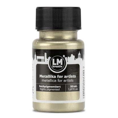 Metallic Acrylic Paint 1.69 fl oz - Platinum - Premium Metallic Paint for Artists and Crafters. High Coverage, Lightfast & Durable. Ideal for Canvas, Wood, Ceramic & More - color: Platinum