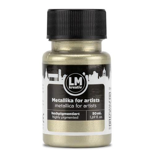 Metallic Acrylic Paint 1.69 fl oz - Platinum - Premium Metallic Paint for Artists and Crafters. High Coverage, Lightfast & Durable. Ideal for Canvas, Wood, Ceramic & More - color: Platinum