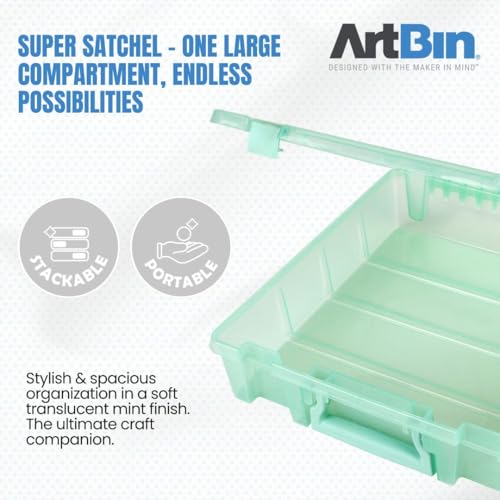 ArtBin 6955RJ Super Satchel 1-Compartment Box, Art & Craft Organizer, 1-Pack, Translucent Mint - color: Mint, size: 1 Pack