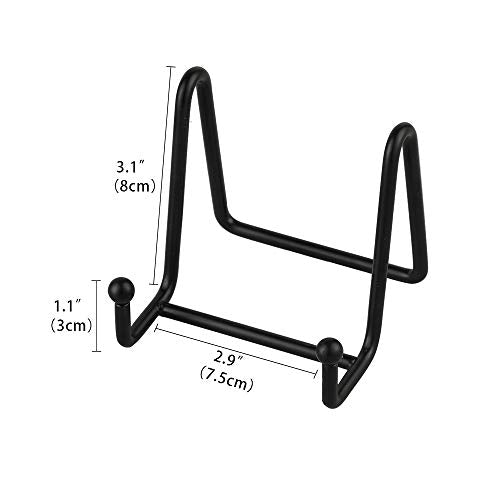 Artliving Plate Stands for Display - Iron Easel Stand Plate Holder Display Stand Picture Frame Stand for Pictures | Photo|Decorative Plate |Dish | Tabletop Art - 3 inch-Black - size: 3“（2 pack）