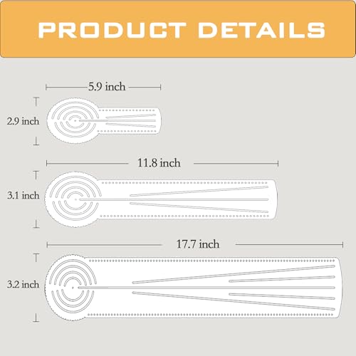 3-in-1 Mandala Ruler Tool with Holes, Mandala Dot Art Circle Maker, Compass Protractor Straight Ruler for Dot Art Geometric Mandala Pattern Design (40cm/15.8") - color: 40cm/15.8“