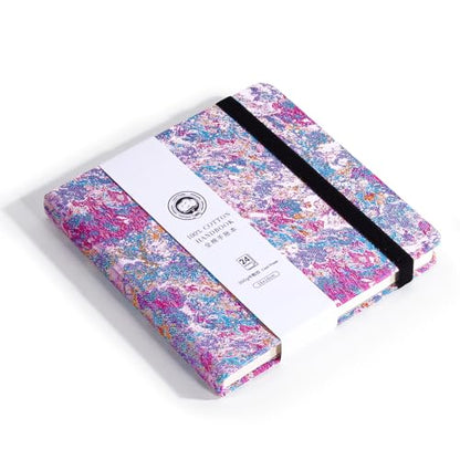 Lightwish Square Watercolor Journal,100% Cotton,300gsm/140lb,Acid-Free,24 Sheets Cold Press Watecolor Sketchbook for Artists Adults Students,6.29 * 6.29 Inches(Purple Sunset) - color: Purple Sunset