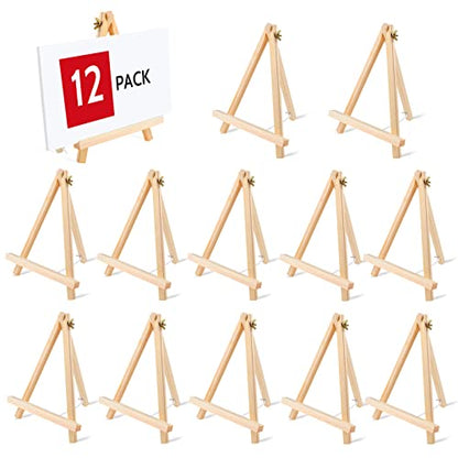 12PCS Wood Easels, 9 Inches Tabletop Easels, Art Craft Painting Easel Stand for Artist Adults Students - style: 12