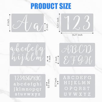 45PCS Reusable Letter Stencils, Alphabet Numbers Painting Stencil Kit | Reusable stencils with letters, numbers, and punctuation for painting on wood, fabric, chalkboards, walls, and DIY crafts