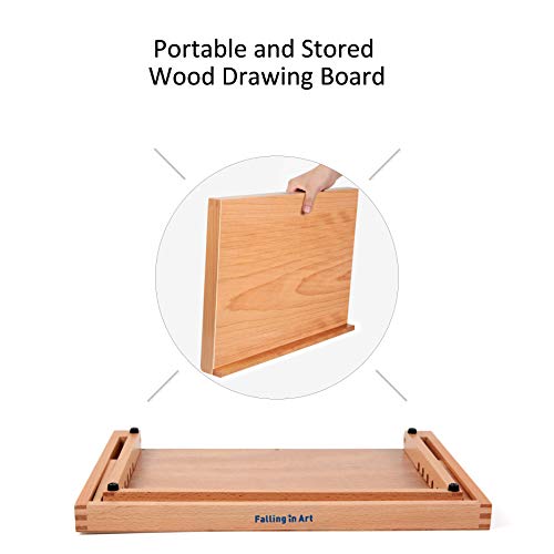 Falling in Art 5 Position Wood Drafting Table Easel Drawing&Sketching Board | 16 1/2 Inches by 12 1/8 Inches - style: 16 1/2 L * 12 1/8 W