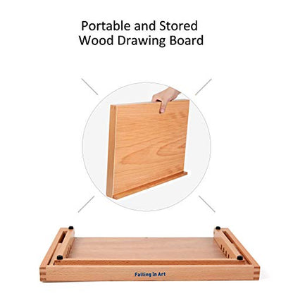 Falling in Art 5 Position Wood Drafting Table Easel Drawing&Sketching Board | 16 1/2 Inches by 12 1/8 Inches - style: 16 1/2 L * 12 1/8 W