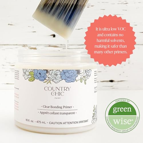 Clear Bonding Primer - Chalk Style Furniture Paint Surface Prep Clear Primer Base Coat - Adhesive Furniture & Decor Primer for Laminate, Glass, Metal, Oil-Based Paint or Stain - Quart (32 oz) - size: 32 Fl Oz (Pack of 1)