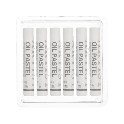 PATIKIL White Oil Pastels, 6Pcs Soft Oil Crayons Creamy Pastels Stick Art Supplies for Art Painting Drawing Blending Graffiti for Drawing Beginners Artists - color: White