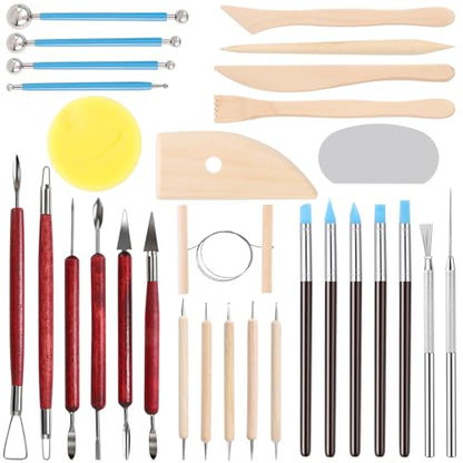 SHENOMAD 30PCS Clay Sculpting Pottery Ceramics Modeling Polymer Tools Set
