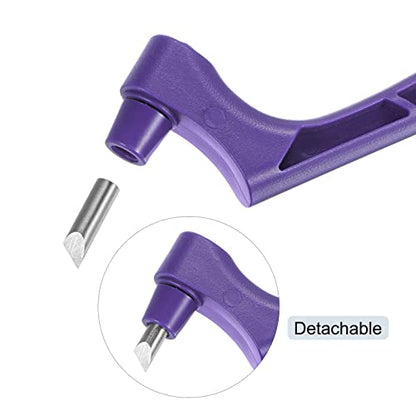 uxcell Craft Cutting Tools, 360 Degree Rotating Blades Stainless Steel Cutter with 15 30 45 Degree Blade for DIY Crafts Stencils Scrapbooks, Purple - color: Purple