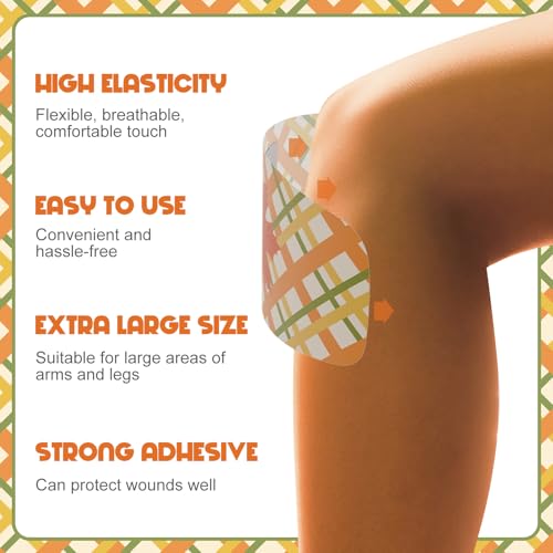 Geiserailie Large Flexible Fabric Bandages 2x4 Waterproof,Autumn | Cushioned Pad Protects Wounds and Cuts, Latex Free Bandages for Sensitive Skin, Stays Secure During Daily Activities - style: Autumn