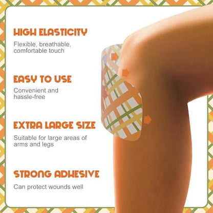 Geiserailie Large Flexible Fabric Bandages 2x4 Waterproof,Autumn | Cushioned Pad Protects Wounds and Cuts, Latex Free Bandages for Sensitive Skin, Stays Secure During Daily Activities - style: Autumn