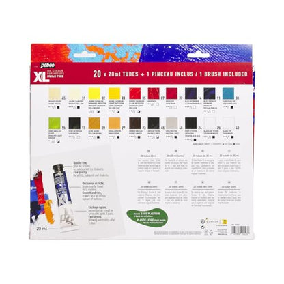 PEBEO Pébéo Fine XL Oil Paint Set, 20 x 20 ml + Brush, Complementary Colours - size: 20 x 20 ml + Brush