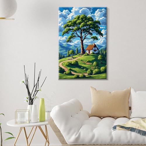 ATDMS Landscape Paint by Numbers Kit for Adults with Frame, 8x12 Inch - color: Landscape 274