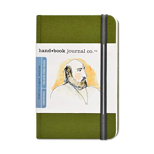 Speedball Travelogue Pocket Portrait Sketchbook - 5.5" x 3.5" Artist Journal, 128 Sheets Buff Drawing Paper, Cadmium Green Cover - color: Cadmium Green, size: Pocket Portrait