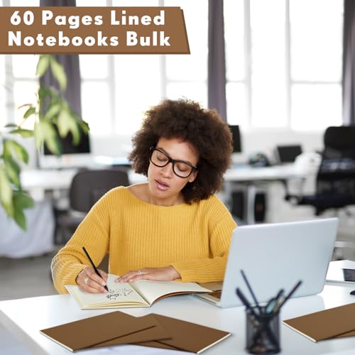 Mimorou 100 Pcs A5 Journals Notebooks Bulk,Dark Brown,Lined - color: Dark Brown, style: Lined