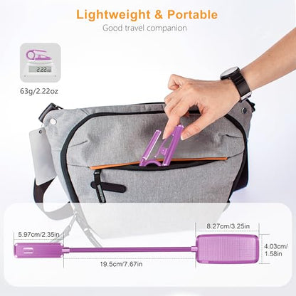 Gritin 9 LED Rechargeable Book Light for Reading in Bed | Eye Caring 3 Color Temps,Stepless Dimming Brightness,80 Hrs Runtime Small Lightweight Clip On Book Reading Light-Dark Purple - color: Dark Purple