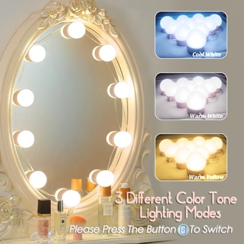 LED Vanity Lights for Mirror Makeup Lighting,Stick On,Bright - color: Pink