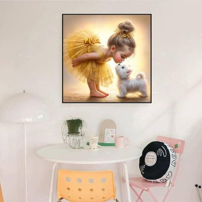 Dugsmgd Girl and Dog Diamond Art Kits for Adults, Diamond Painting 12x12 in - color: Girl and Dog