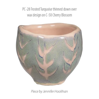 AMACO Celadon High Fire Gloss Glaze, 16 oz. (473 mL), C-50 Cherry Blossom | Transparent, Mixable Mid-High Fire Cone 5-6 (C) Liquid Ceramic Pottery Glaze for Bisque - color: C-50 Cherry Blossom