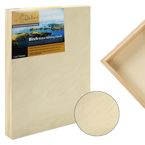 Da Vinci Pro Birch Wood Panel 1-5/8 Deep – 5x7 Single Panel - Fine Textured, Warp Resistant, Lightweight & Rigid – Perfect for Mounting Sanded Pastel or Watercolor Paper, Linen or Canvas