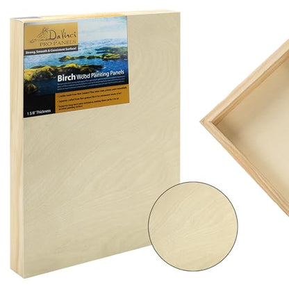 Da Vinci Pro Birch Wood Panel 1-5/8 Deep – 5x7 Single Panel - Fine Textured, Warp Resistant, Lightweight & Rigid – Perfect for Mounting Sanded Pastel or Watercolor Paper, Linen or Canvas