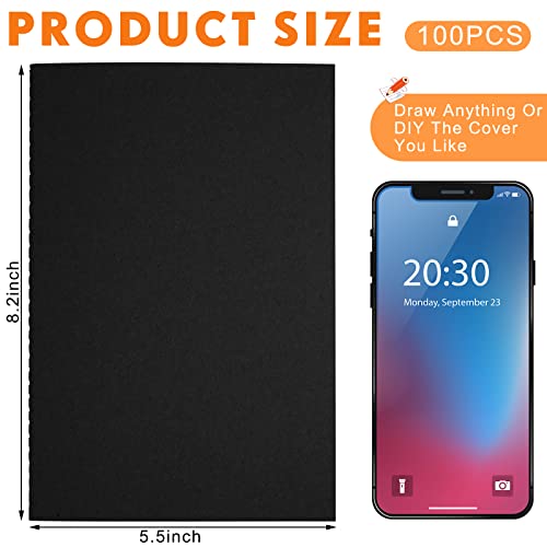 Mimorou 100 Pcs A5 Journals Notebooks Bulk,Black,Blank - color: Black, style: Unlined