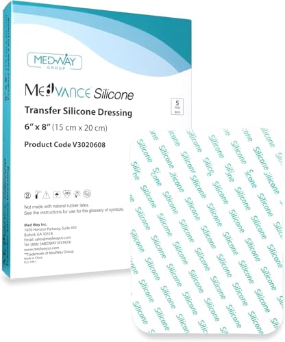 MedVance Soft Silicone Exudate Transfer Dressing, 6"x8", Box of 5 | Sterile And Individually Wrapped - Transfer Silicone Bandages - Breathable - Highly Absorbent - size: 6 X 8 Inch (Pack Of 5)