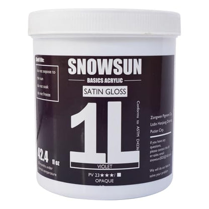 SNOWSUN Heavy Body Acrylic Paint, 1L (40oz) Bulk Violet - Non Toxic Artist Grade Thick Paint for Canvas, Wood, Ceramic & Crafts - color: violet