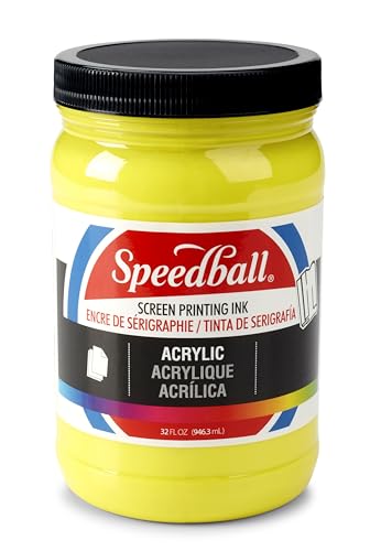 Speedball 046412 Acrylic Screen Printing Ink, 32 fl. oz, Yellow - color: Yellow