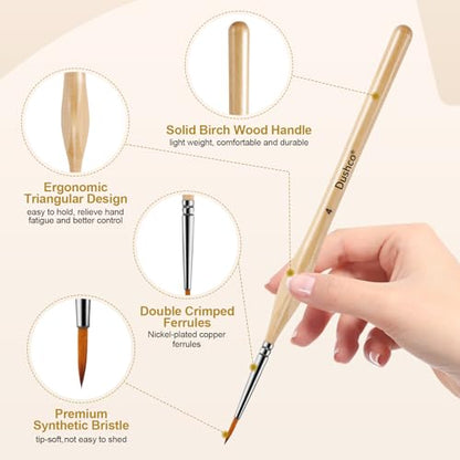 Small Paint Brush Set, 10 pcs Thin Paint Brushes for Fine Detailing