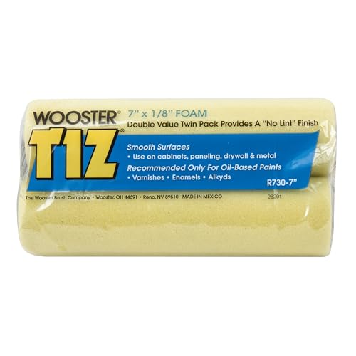 Wooster R730-7 TIZ Foam Roller Cover 1/8" Nap 2-Pack 7" Yellow - size: 7 inches