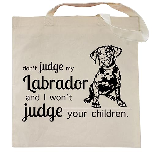 Pet Studio Art Don't Judge My Dog Tote Bag - color: Labrador