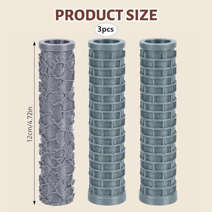3Pcs Texture Roller for Clay, 3D-Printed Clay Texture Roller, Ideal for Tabletop, Clay Crafts
