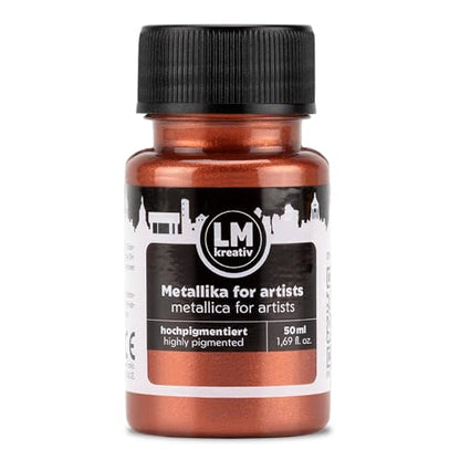 Metallic Acrylic Paint 1.69 fl oz - Copper - Premium Metallic Paint for Artists and Crafters. High Coverage, Lightfast & Durable. Ideal for Canvas, Wood, Ceramic & More - color: Copper