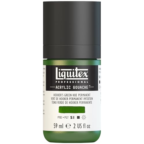 Liquitex Acrylic Gouache, 2-oz (59ml) Bottle, Hooker's Green Hue Permanent - color: Hooker's Green Hue Permanent
