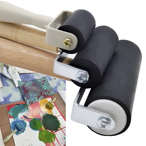 8 Pack Rubber Roller - Brayer Rollers with 3 Size for Crafting Brayer Rollers for Printmaking Brayer Tool Paint Brush Ink Applicator Art Craft Oil Painting Tool 2.4 in,4 in,5.91 in (8 Pack) HRJZF