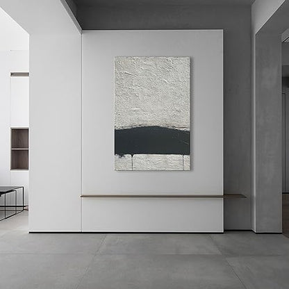 NANKAI Hand-Painted Minimalism Black and Gray Art Oil Painting Canvas Abstract Oil Painting Wall Art 36x24 Inch Home Wall Decoration - color: Nkhb076