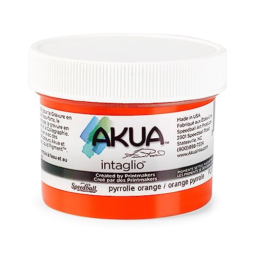 Akua Intaglio Water-Based Ink, 2-Ounce Jar, Pyrrole Orange - color: Pyrrole Orange, size: 2 fl oz