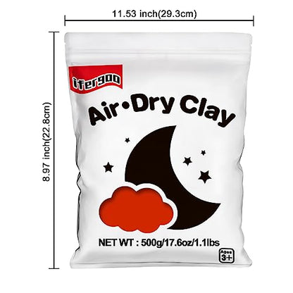 ifergoo 500g Red Air Dry Clay, 1.1LBS DIY Creative Modeling Clay for Kids | Refill Foam Magic Clay for School Art & Craft Project, Slime Supplies, Ultra-light & Soft, Gift for Age 3-12 Boys & Girls - color: Red/500g