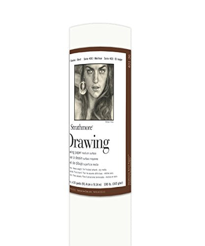 Strathmore (401-36 400 Series Drawing Roll, 100 lb. Medium Surface, 36" x10 Yards - color: White, size: 36x10 yards
