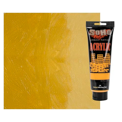 Soho Urban Artist Heavy Body Acrylic Paint - 250 ml Tube - Cadmium Yellow Deep Hue - Thick, Rich Color, Excellent Coverage, Professional Quality - Artists Acrylic Paint - color: Cadmium Yellow Deep Hue, size: 8.45 Fl Oz (Pack of 1)