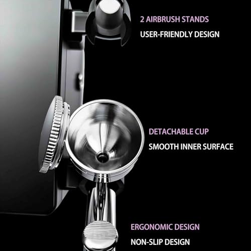 Airbrush Kit with Air Compressor, 55PSI 6 Adjustable Pressure, 0.3mm Dual-Action Airbrush Gun, for Model Painting, Makeup, Cake Decorating, Tattoo, Nail Art