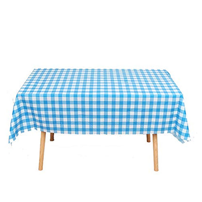 BRICHBROW 3Pcs Blue and White Plastic Checkered Flag Tablecloths - color: Blue/White