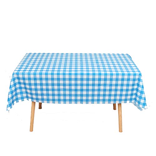 BRICHBROW 3Pcs Blue and White Plastic Checkered Flag Tablecloths - color: Blue/White