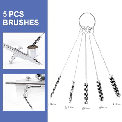 Airbrush Cleaning Kit, Airbrush Cleaner for Spray Paint Airbrush Cleaning, 16PCS Airbrush Accessories with 10 Cleaning Needles, 5 Cleaning Brushes and 1 Sharp Pick Needle