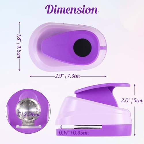 Circle Punch 1 Inch, Portable Large Hole Punch, 1 Inch Hole Punch, Effortless Circle Punches for Paper Crafts, Cardstock, Scrapbook, Festival Cards, DIY Arts
