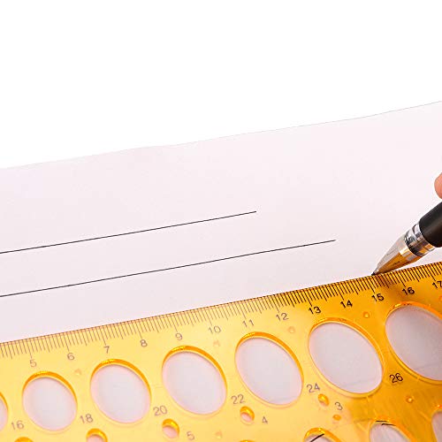 Rocutus 2pcs Ellipse Isometric Oval Geometry College Math Stencil Ruler Template for School Office